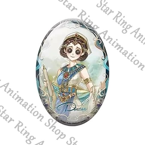 Watch Accessories - 公式「Identity V」アニメコスプレ、漫画風の楕円形ブリキ製バッジ、夜警、防腐剤施術者、彫刻家、少女、医者、アクロバット