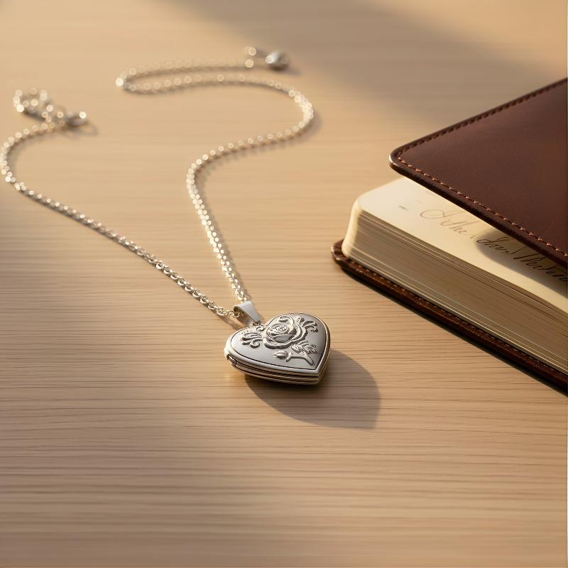Heart Locket Necklace Photo - ゴシックヴィンテージハートネックレス女性用彫刻ロケット中空フォトボックスペンダントファッションアクセサリーギフトアイデア