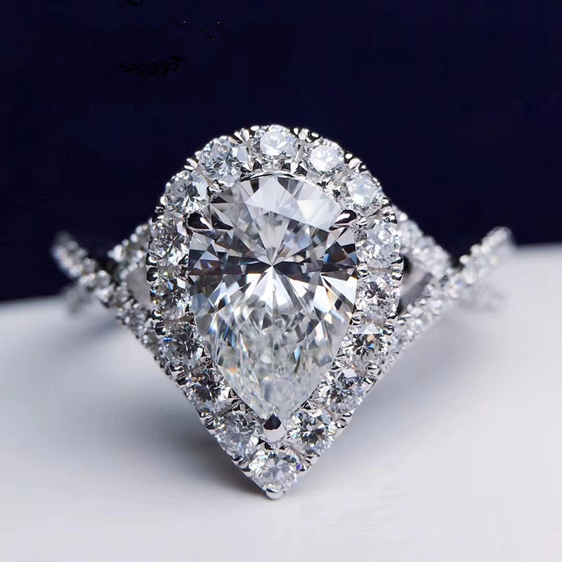 カスタムソリッド14Kホワイトゴールドレディース結婚指輪婚約 - Moissanite Engagement Ring 1 Carat のレビューと価格