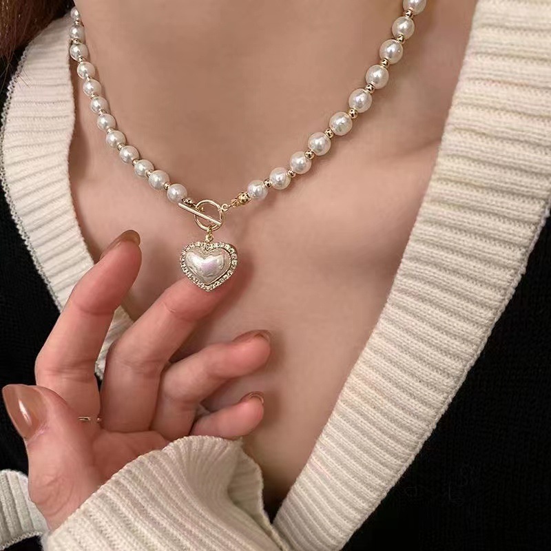 新しいヴィンテージ風イミテーションパールチョーカーネックレス - Pearl Choker Necklace Vintage のレビューと価格