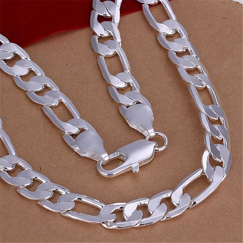 925スターリングシルバー製、男性用クラシックな12mmキュ - Cuban Link Chain 12Mm のレビューと価格