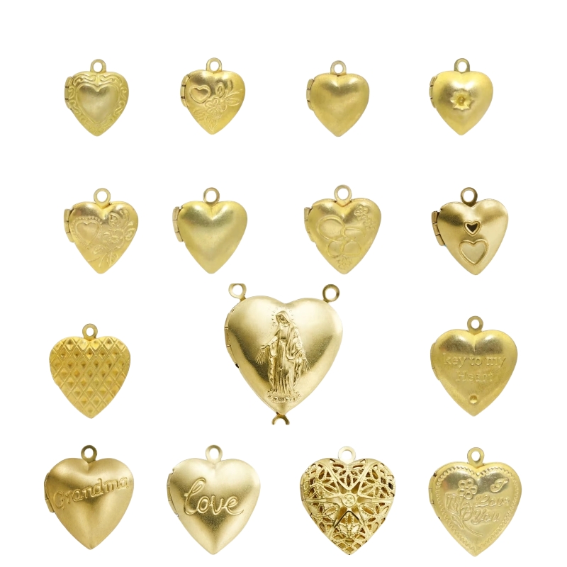 BoYuTe (50 ピース/ロット) 金属真鍮ハート型フォ - Heart Locket Necklace Photo のレビューと価格