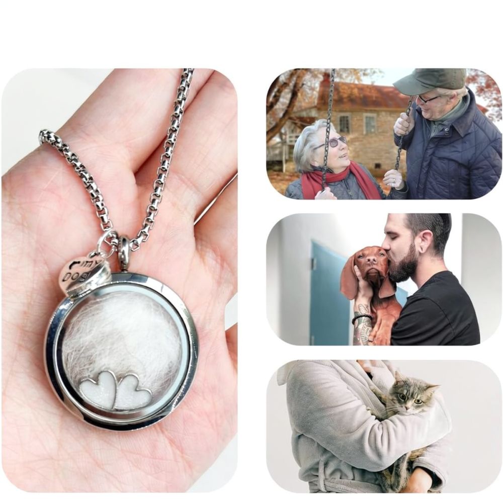 ステンレス製のハート型ネックレス。愛犬や愛猫の思い出を形にし - Heart Locket Necklace Photo のレビューと価格