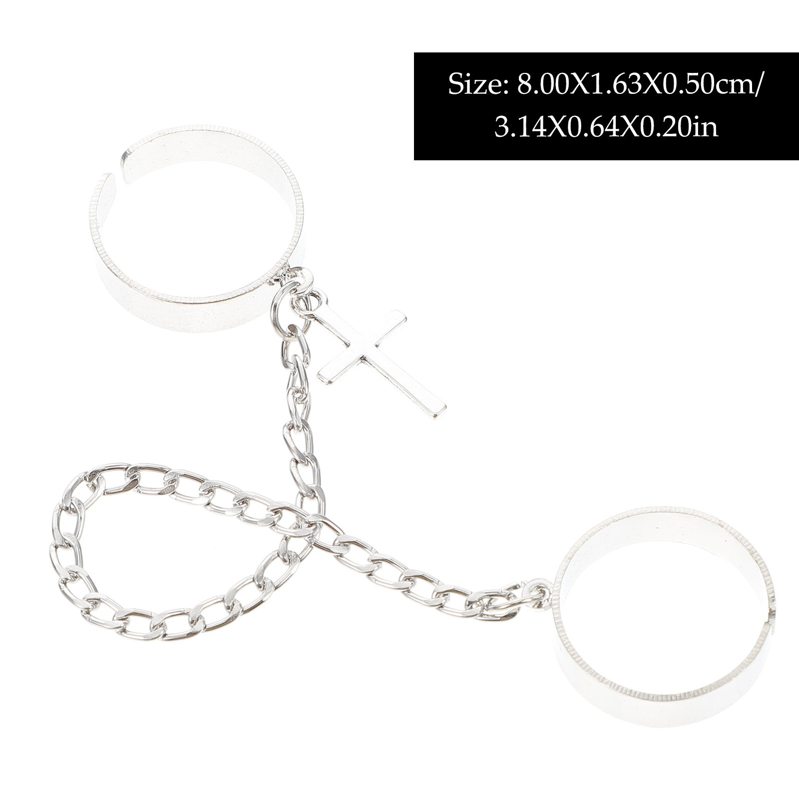 ナックルリングセット、クロスチェーン、ヴィンテージゴシック風 - Vintage Punk Knuckle Rings Set のレビューと価格