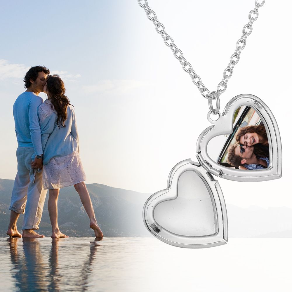 恋人、ファッション愛好家、友人、ジュエリー、チェーン、永遠に - Heart Locket Necklace Photo のレビューと価格