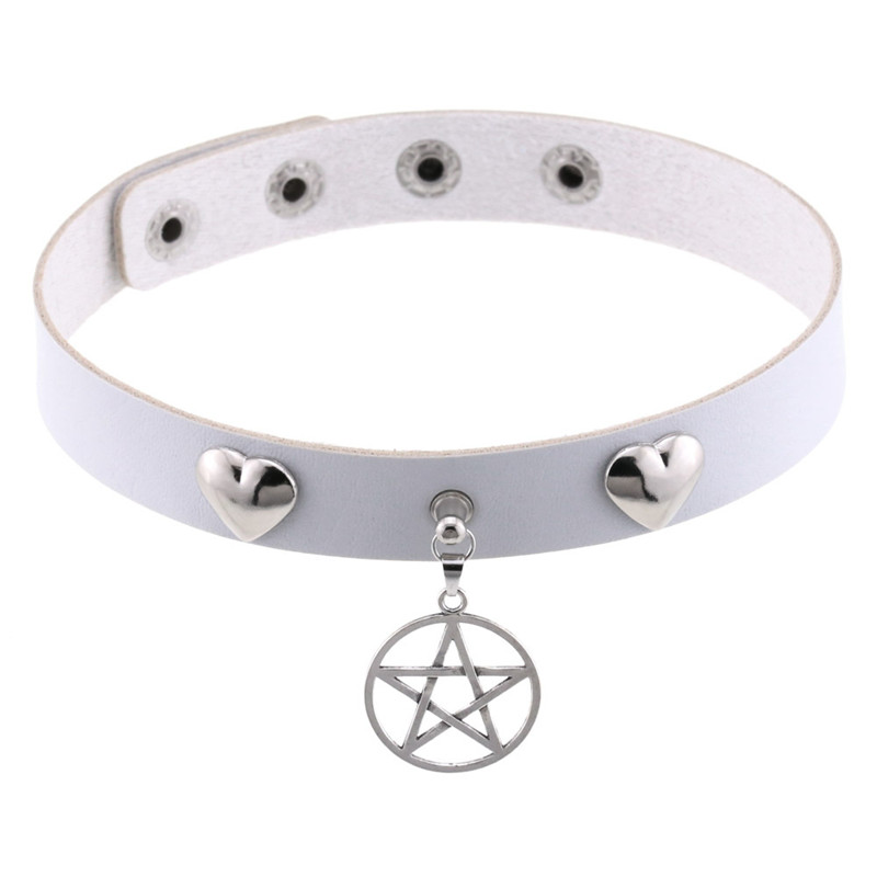 パンクハロウィンエモコスプレ黒ゴスチョーカー五角形ネックレス - Goth Punk Spike Choker のレビューと価格