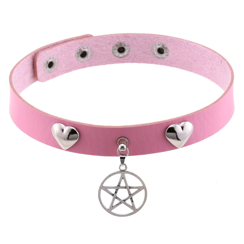 パンクハロウィンエモコスプレ黒ゴスチョーカー五角形ネックレス - Goth Punk Spike Choker のレビューと価格