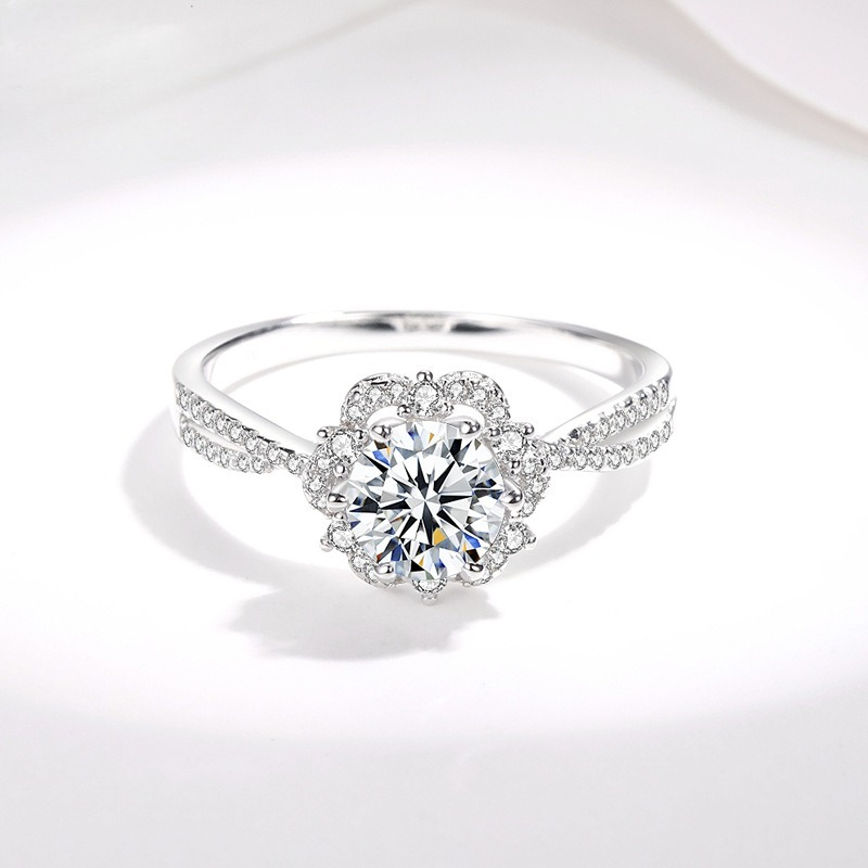 AETEEY S925 シルバー ツイストシャンク モアッサ - Moissanite Engagement Ring 1 Carat のレビューと価格
