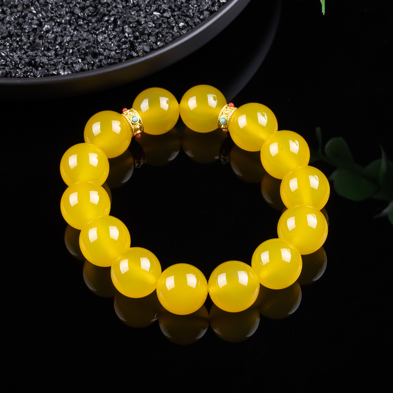 ジェイドアンバーイエロー、シンプルで汎用性の高い、原石、プレ - Bracelets のレビューと価格