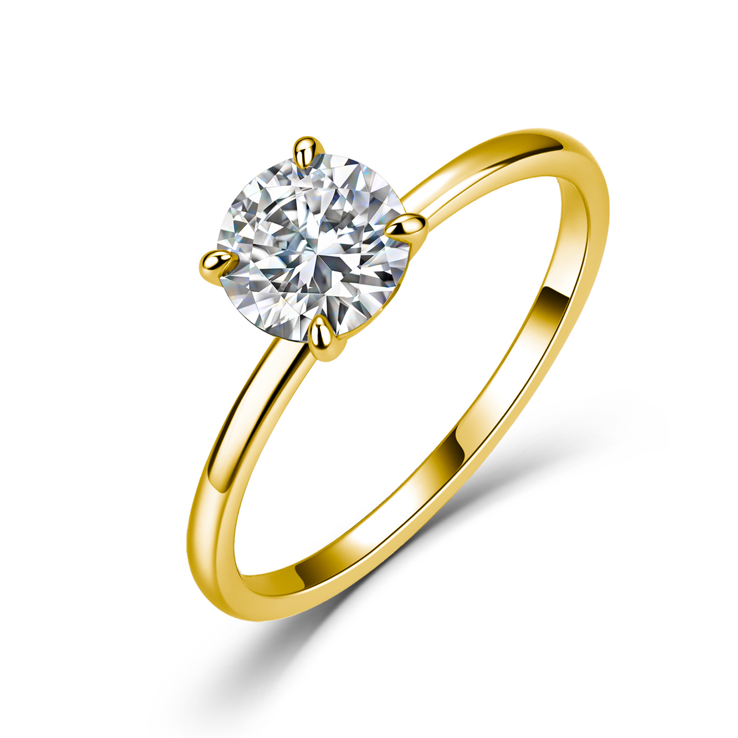 クラシックな4プロング1/2/3カラットD VVSモアッサナ - Moissanite Engagement Ring 1 Carat のレビューと価格
