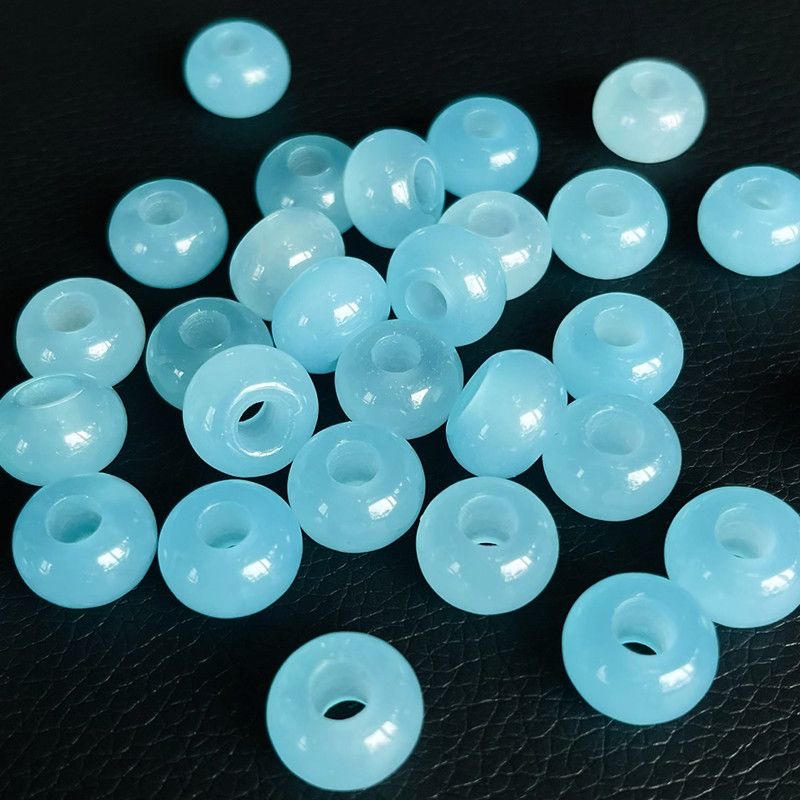 10個入り 天然の海藍色の宝石ビーズ 大穴タイプ DIYブレ - Bracelets のレビューと価格