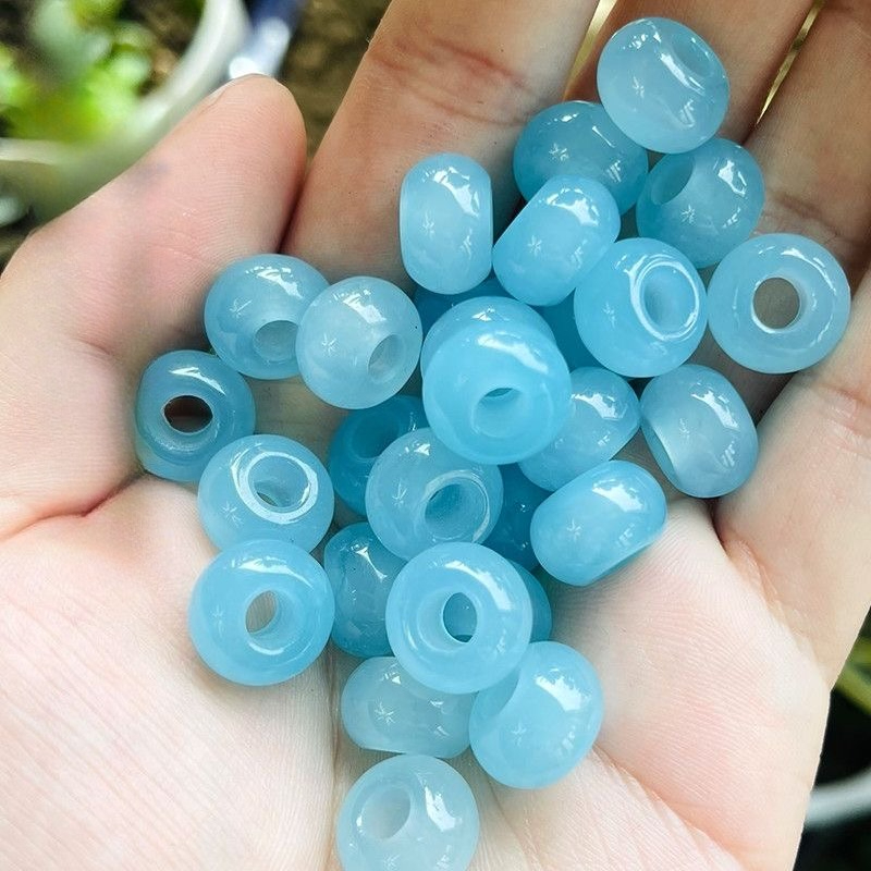 10個入り 天然の海藍色の宝石ビーズ 大穴タイプ DIYブレ - Bracelets のレビューと価格